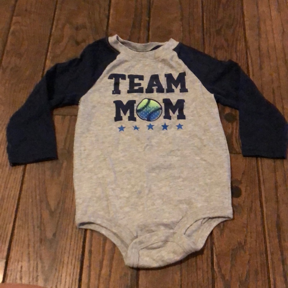 “Team Mom” Koala Kids long sleeve onesie, 12-18mo
